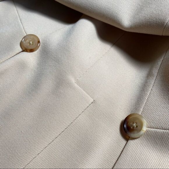 Ralph Lauren Collection ~ Beige Stretch Wool Lamb Leather Trim Equestrian Jacket - Picture 3 of 16